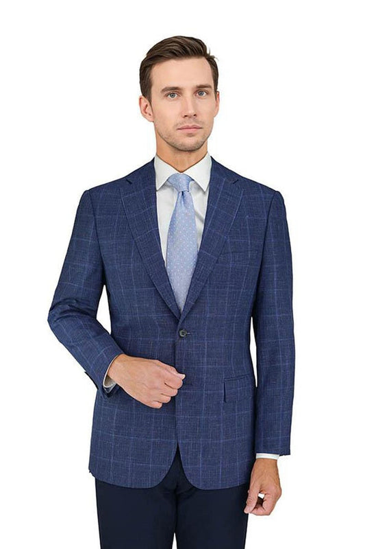 Enzo Tovare Blue Windowpane Sports Jacket