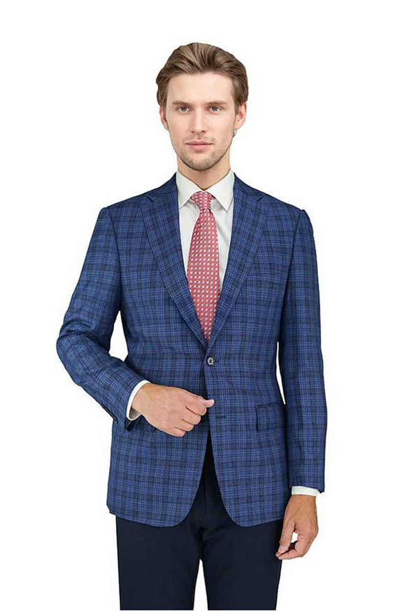 Enzo Tovare Blue Navy Check Sports Jacket