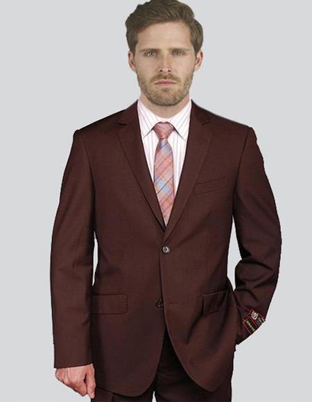 Giorgio Fiorelli Suit Men's Solid Brown Suit