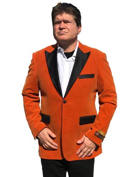 Mens Orange Tuxedo With Pants - Orange Prom 2026 Suit