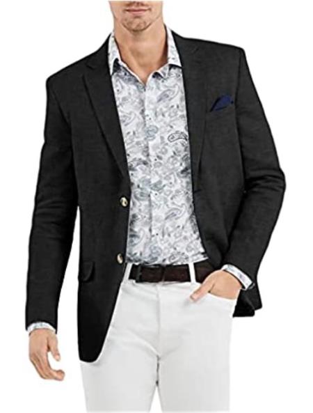 Linen Blazer - Black Linen Sportcoat