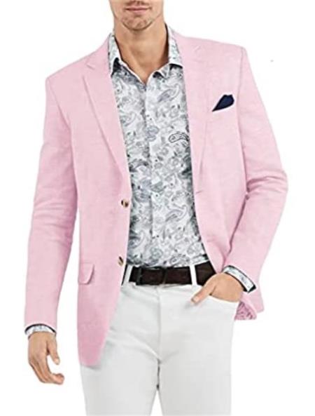 Linen Blazer - Pink Linen Sportcoat