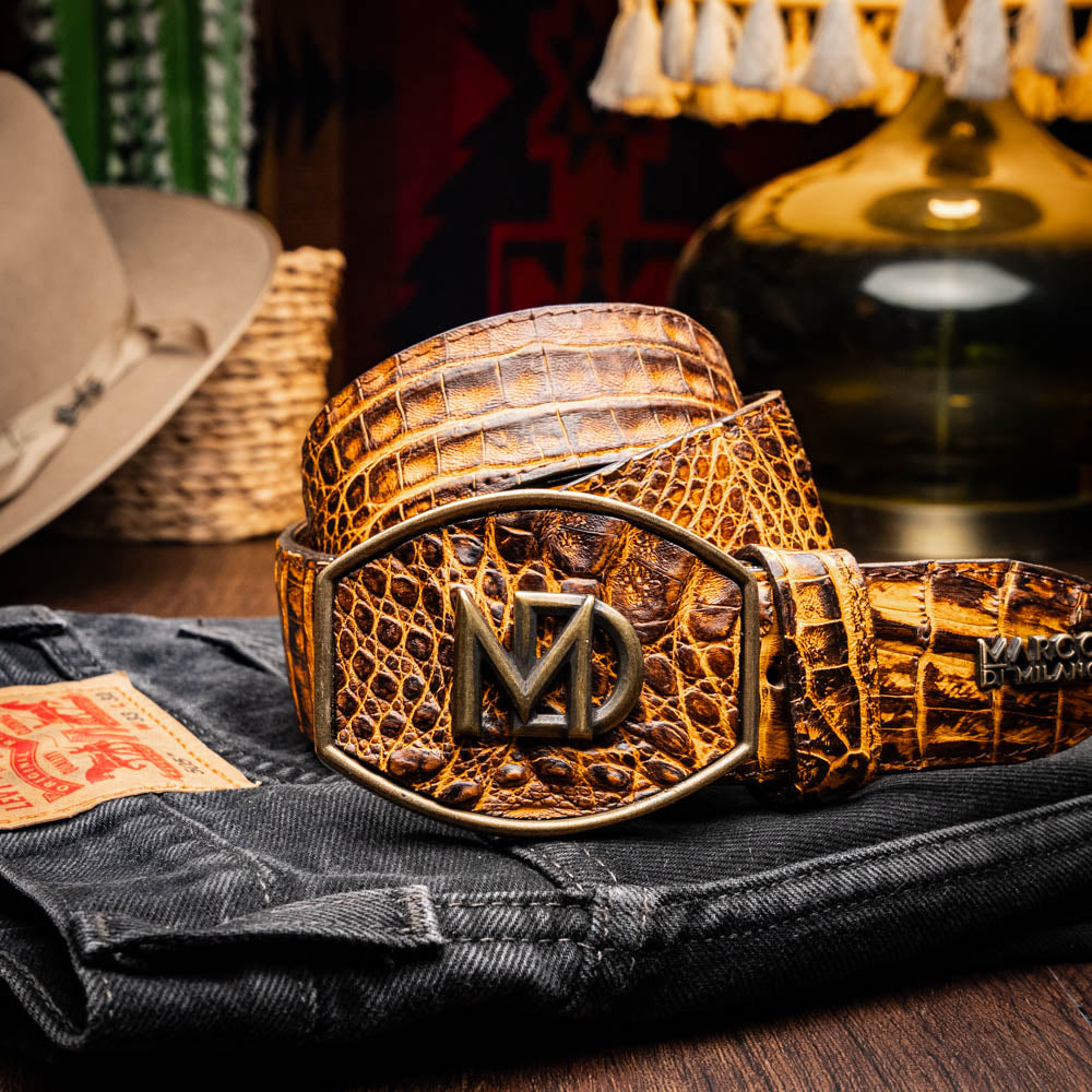 Marco Di Milano Iowa Belt Mustard Brown