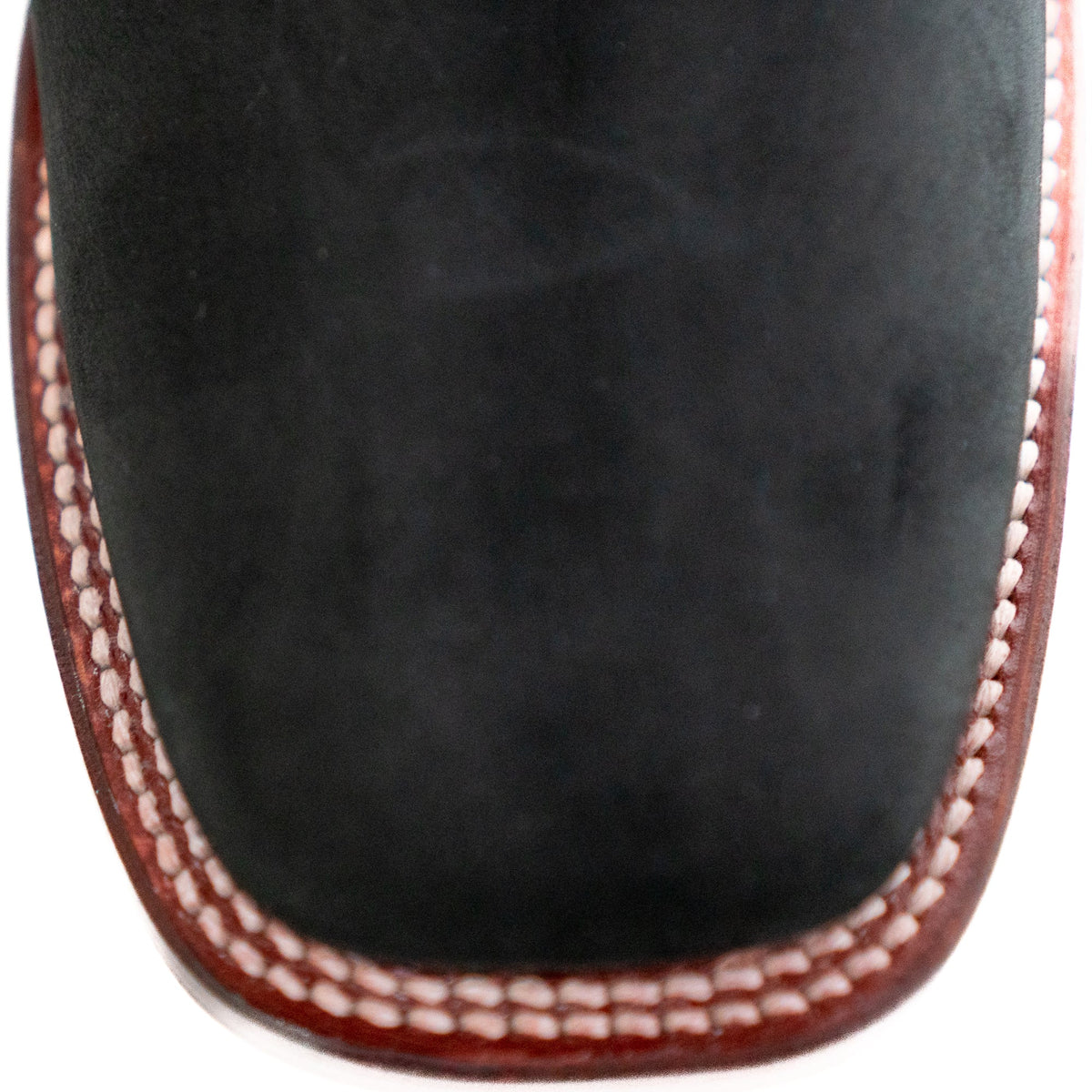 Los Altos Men's Boot Wide Square Toe Nobuck Black Leather Sole