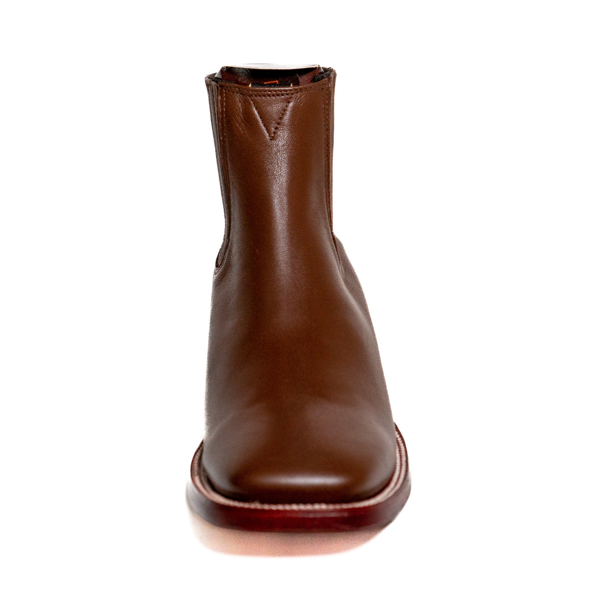 Los Altos Men's Boot Wide Square Toe Deer Light Brown Leather Sole