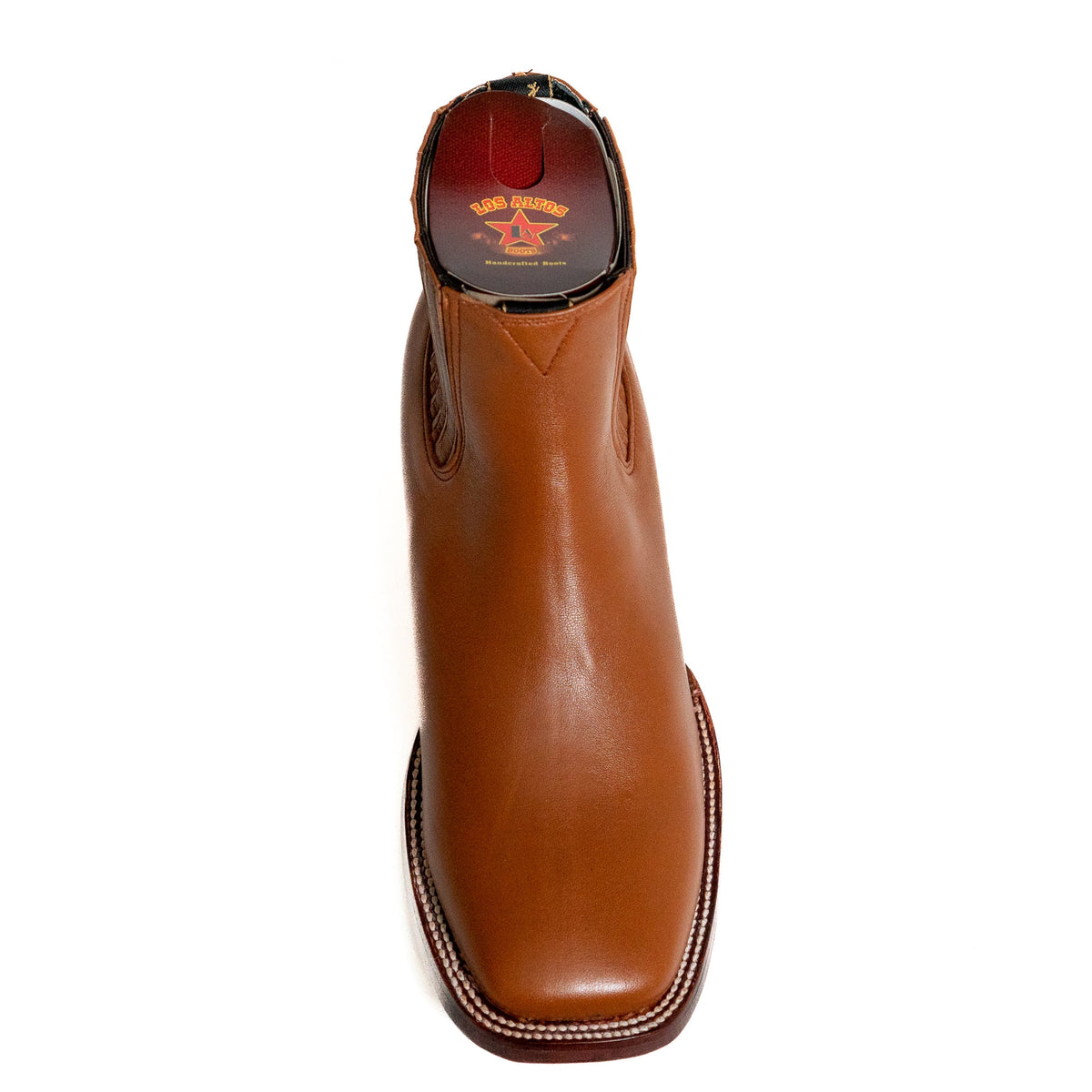 Los Altos Men's Boot Wide Square Toe Deer Honey Leather Sole