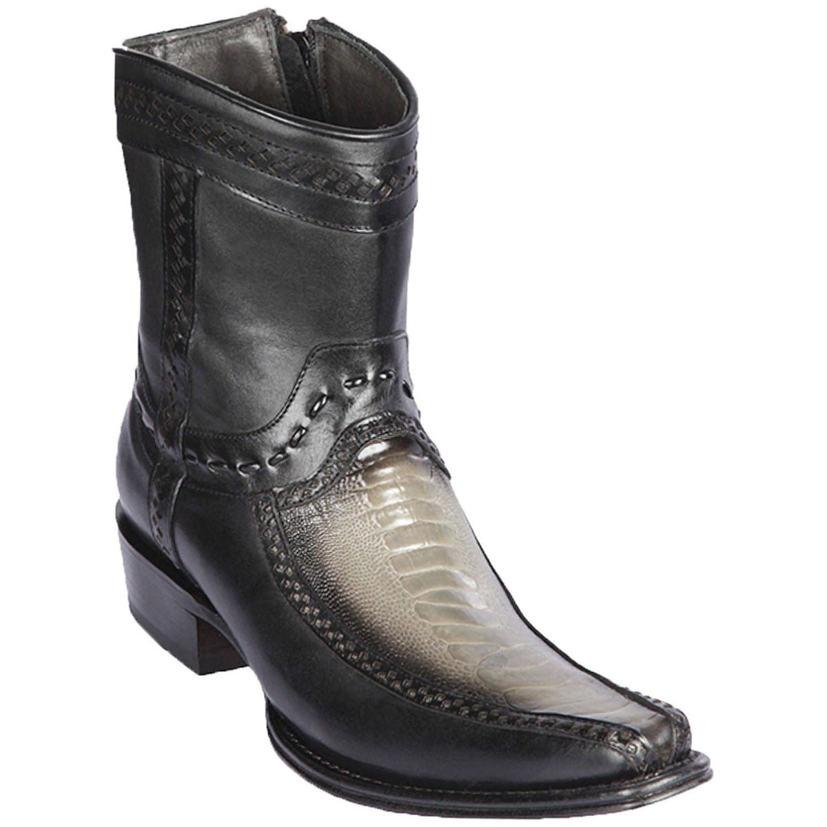Men's Los Altos Original Ostrich Leg and Deer Skin European Toe Short Boots 76BF05