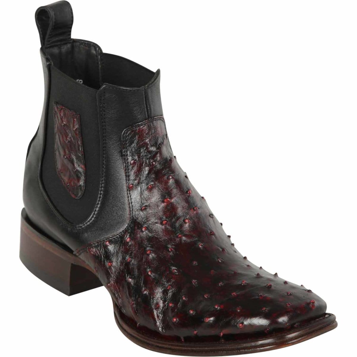 Los Altos Men's Square Toe Ostrich Short Boots LAB-82BV03