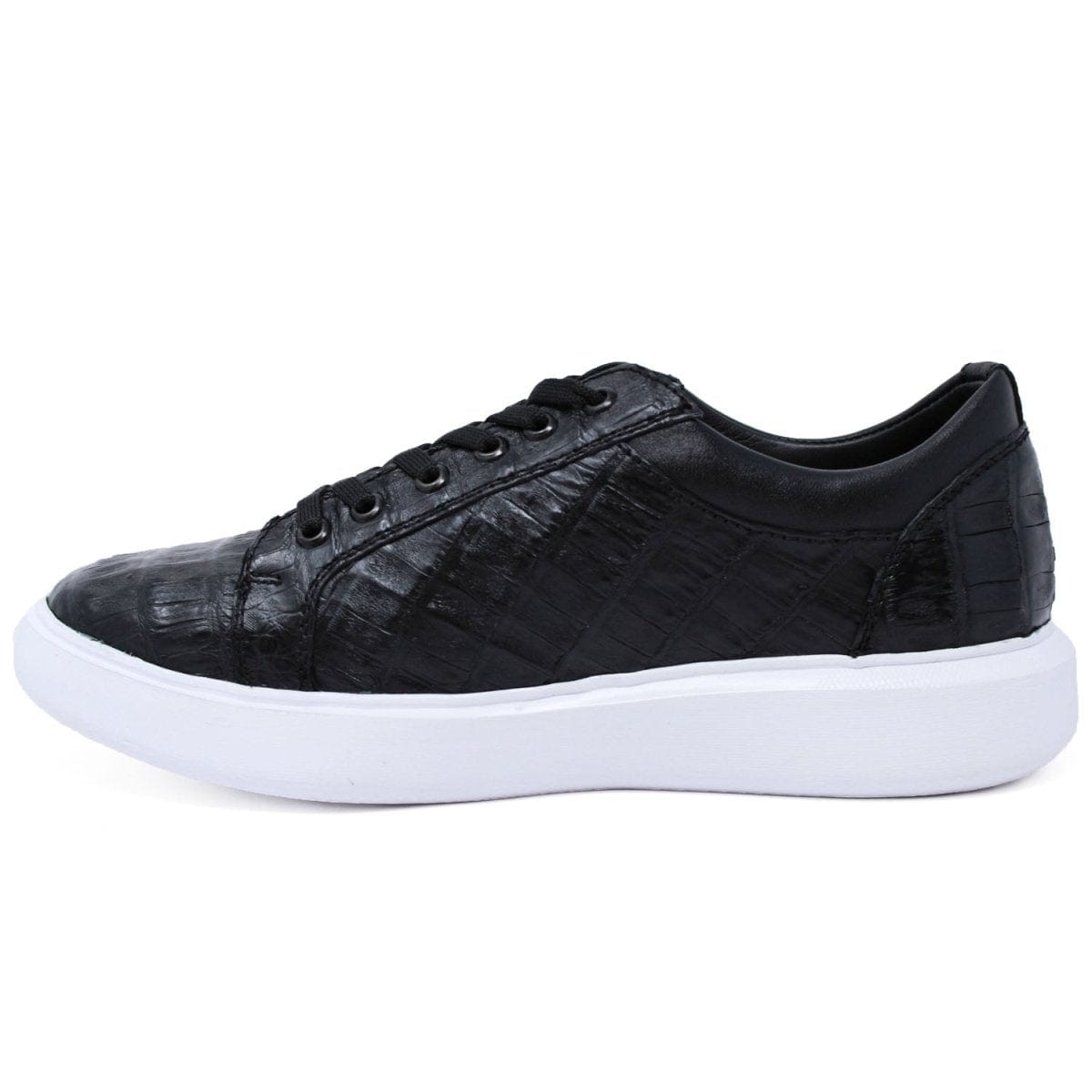 Men's Genuine Full Caiman Belly Skin Sneakers - Black LAB-ZSM0282