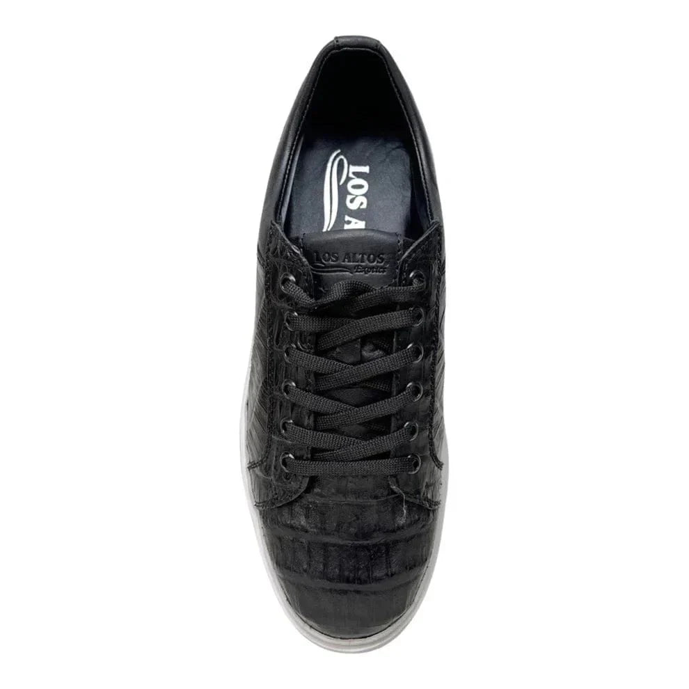 Men's Genuine Full Caiman Belly Skin Sneakers - Black LAB-ZSM0282