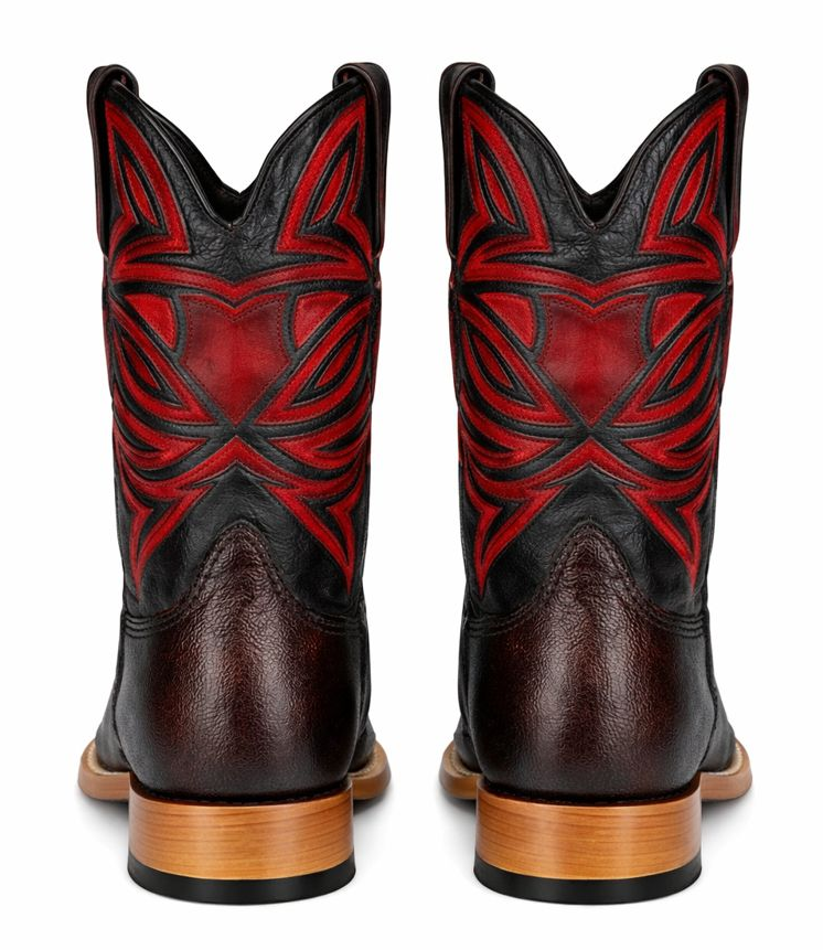 Los Altos Boots Single Stone Stingray and Deer Faded Burgundy-New Designer Collection