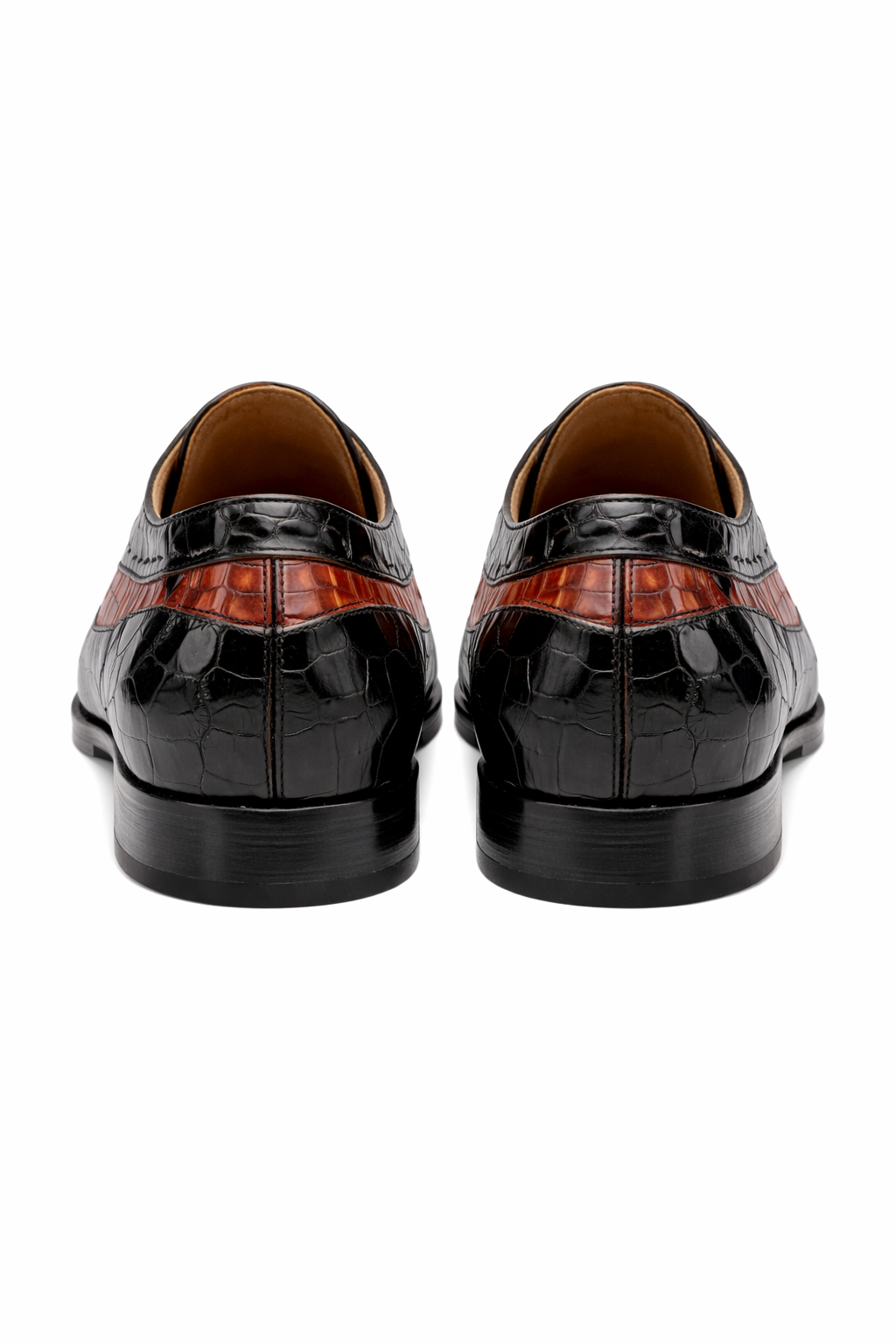 Mauri Dark Brown Gold Alligator Shoes Made Italy Scarface-New Designer Collection