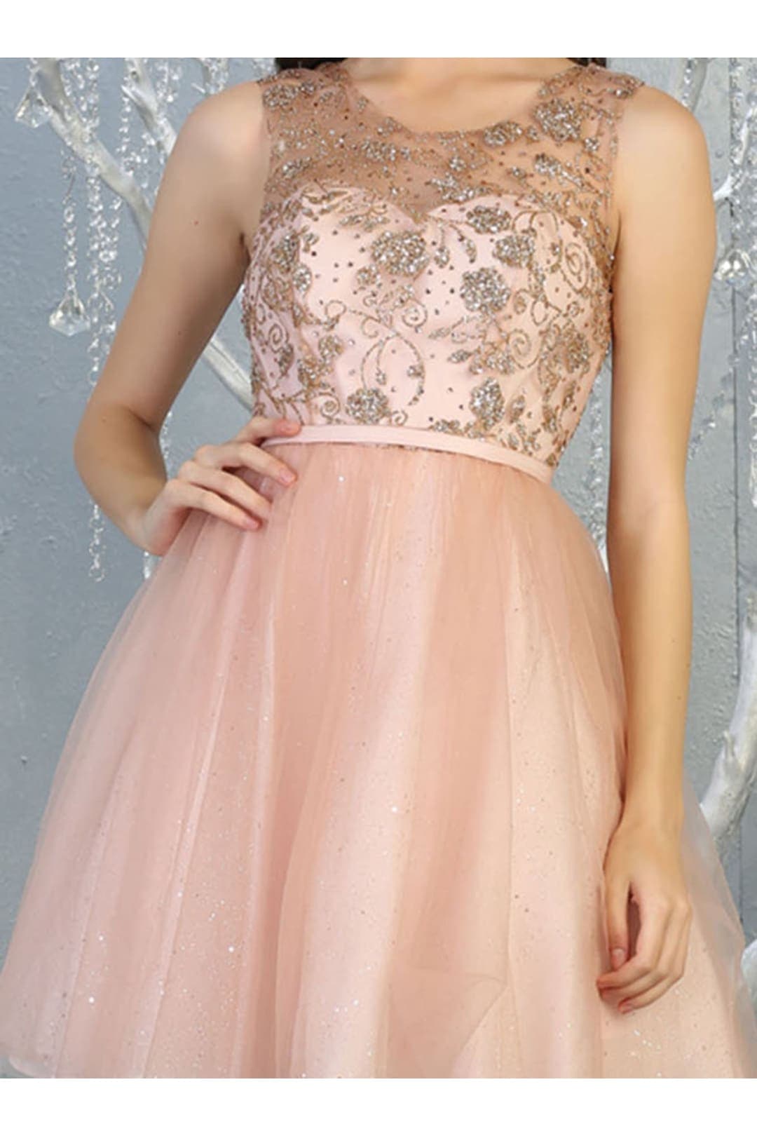 Quince Dama Dresses - Short Quinceanera Dresses in Color Blush