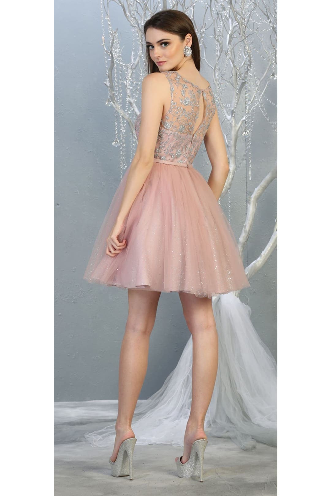 Quince Dama Dresses - Short Quinceanera Dresses in Color Mauve