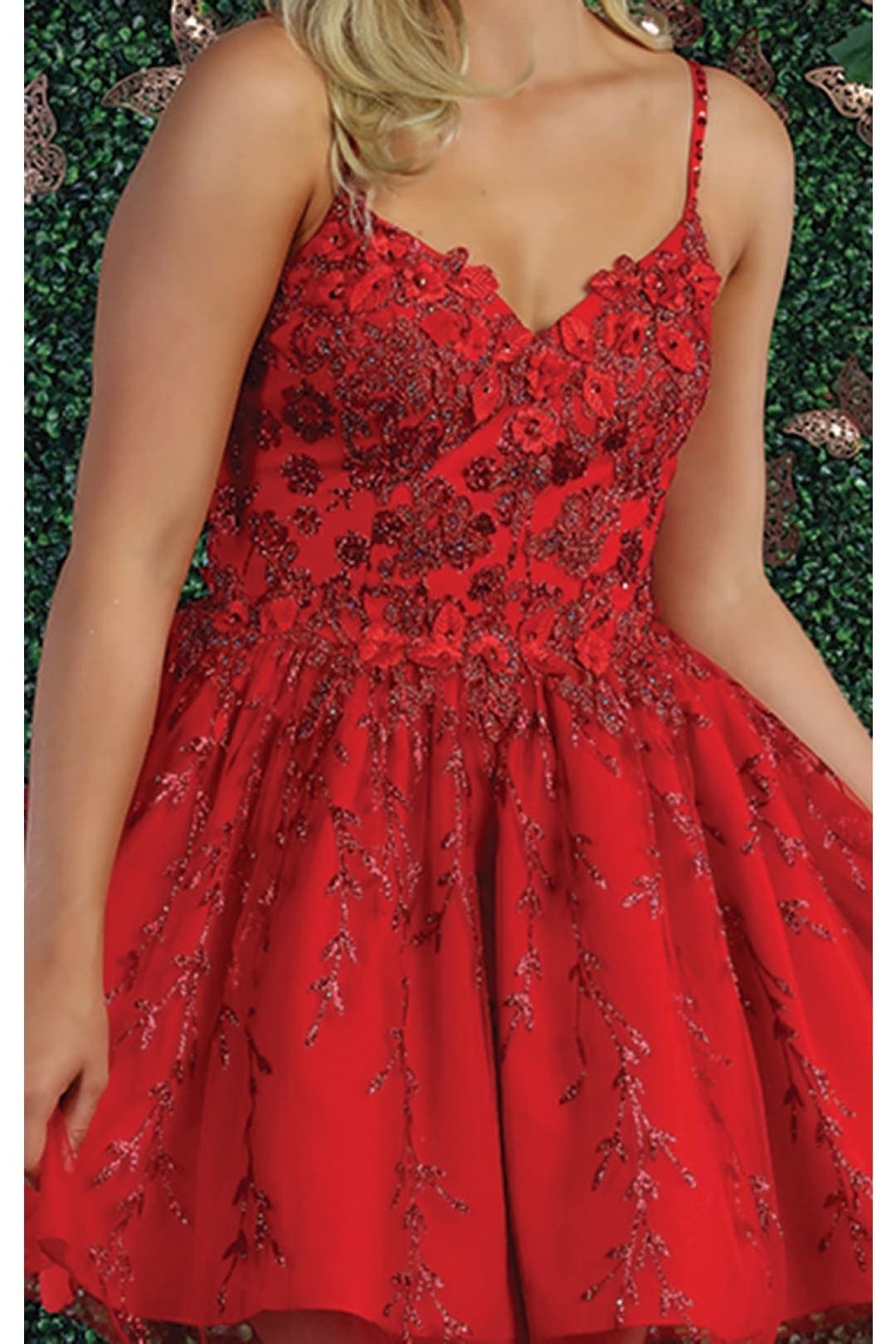 Quince Dama Dresses - Short Quinceanera Dresses in Color Red