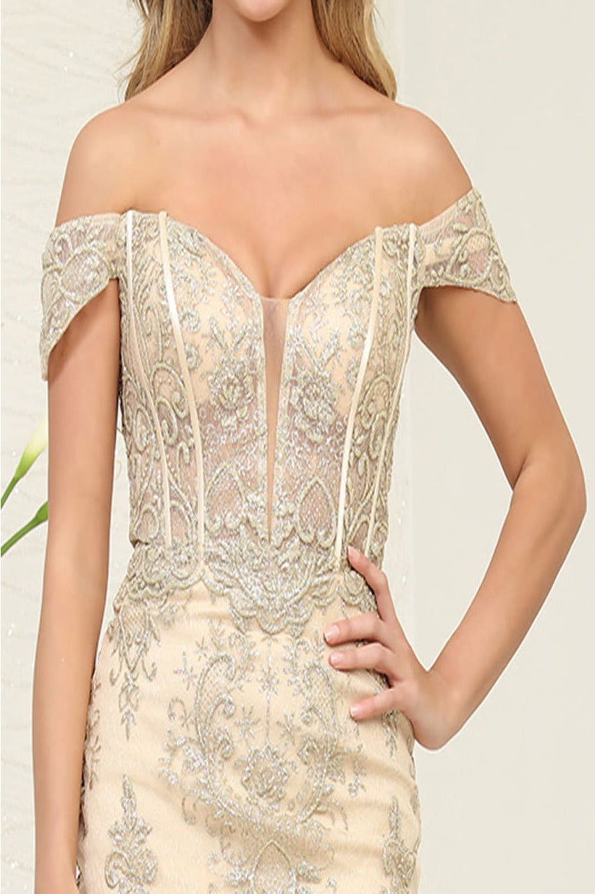Quince Dama Dresses - Short Quinceanera Dresses in Color Champagne/Gold