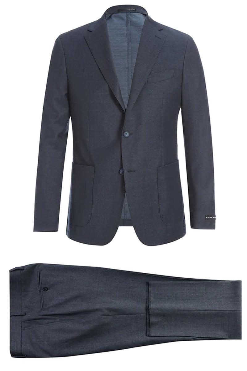 "Elegant Men's Charcoal Grey Wool Suit: Perfect for Prom, Weddings, and Sophisticated Occasions"