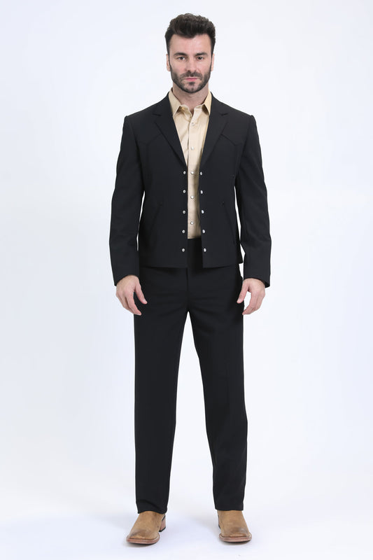 Men’s Western Black Formal Suit – Classic Tailored Cowboy Look