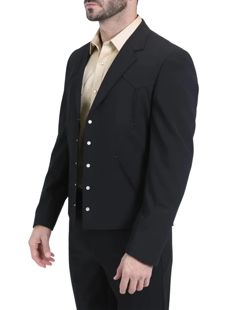 Black Western Suit Set for Men – Stylish Formal Wedding and Business Suit