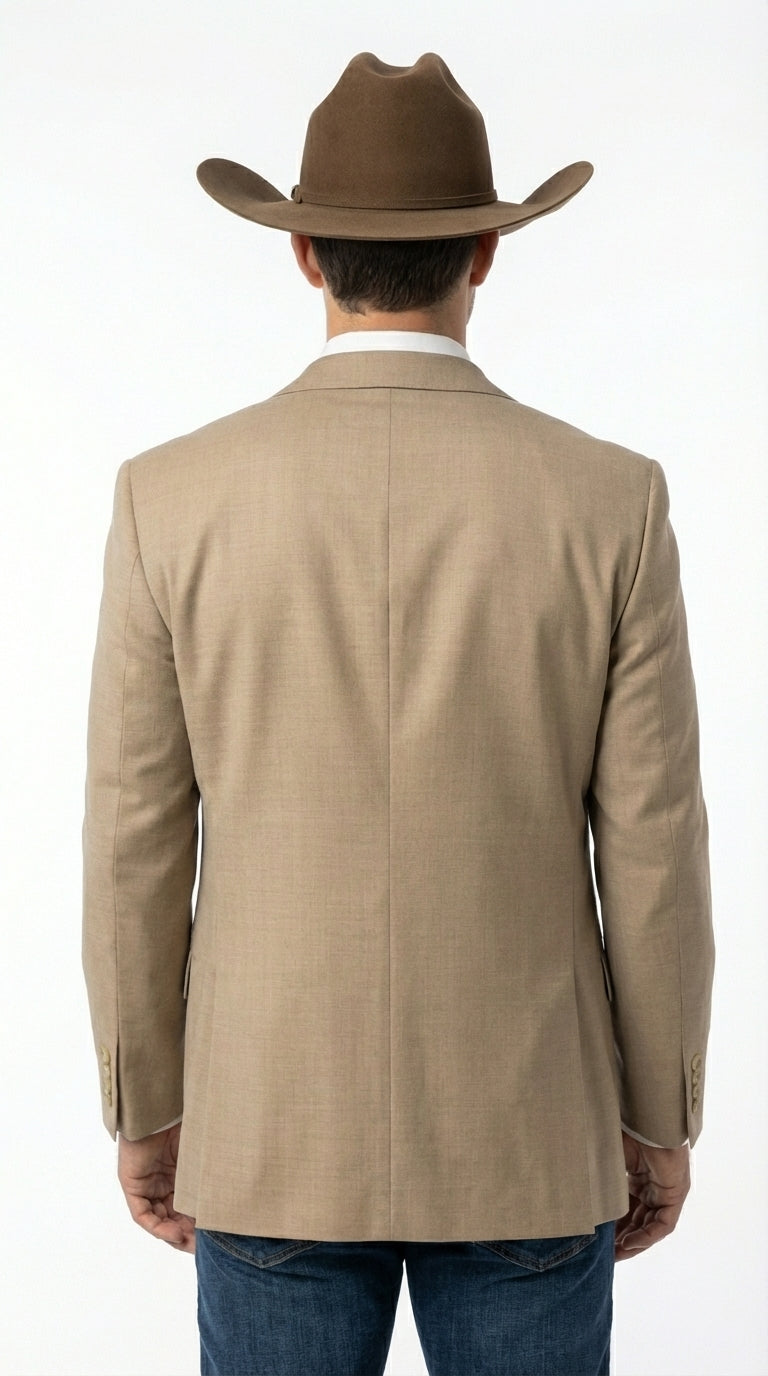Mens Dark Tan Cowboy Western Blazer – Classic Western Style Sport Coat Casual Formal Jacket for Business Wedding Modern Fit