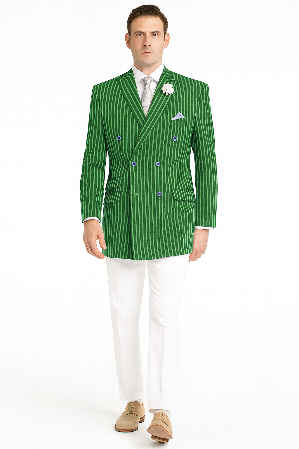 Mens Double Breasted Blazer in Color Navy - Pinstripe Sportcoat - New Arrival
