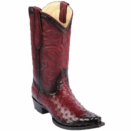 Men's Los Altos Original Ostrich Snip Toe Boots - Faded Burgundy