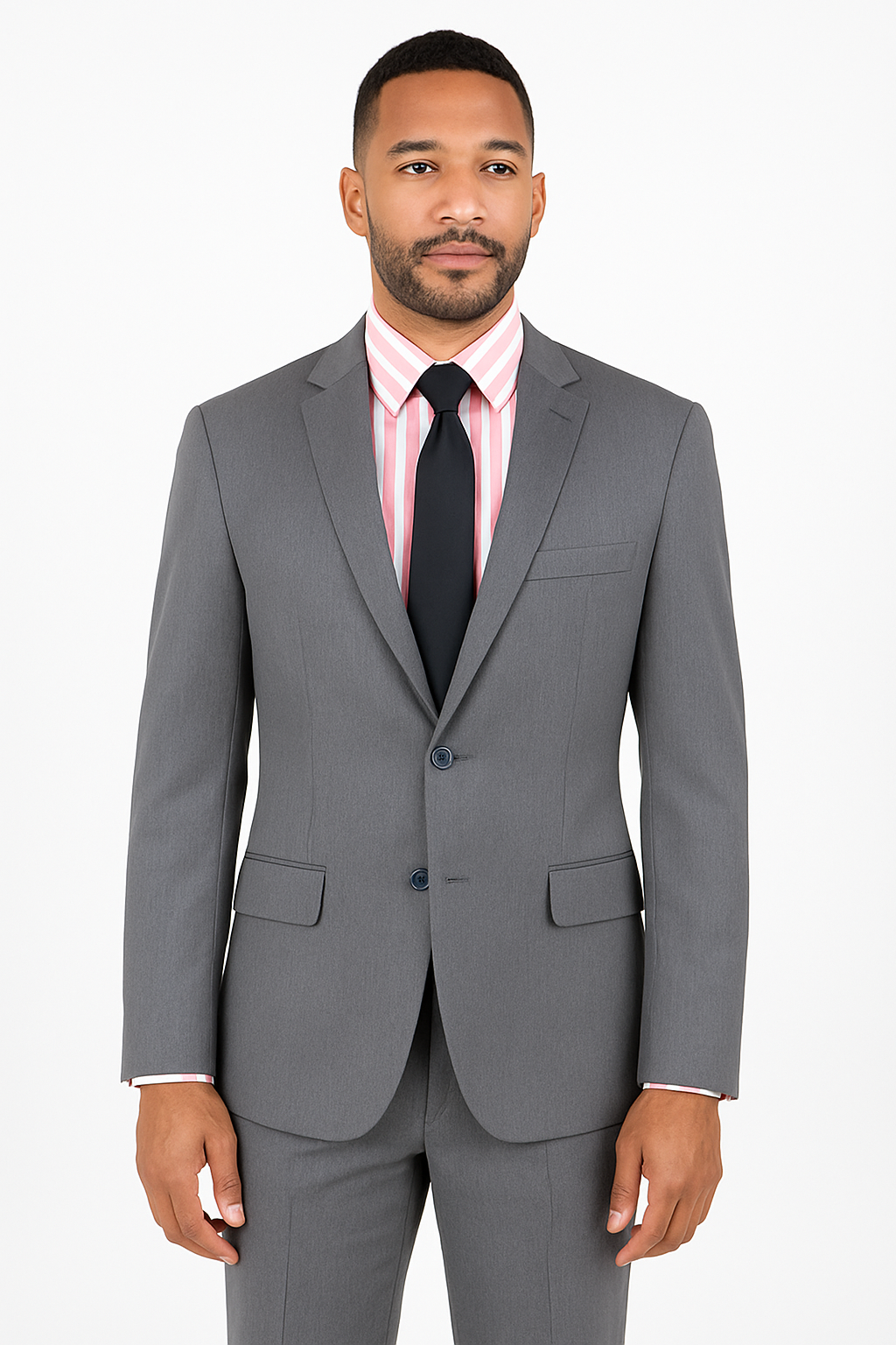 Ultra Slim Fit 2 Piece Suit Stretch Fabric in Solid Charcoal