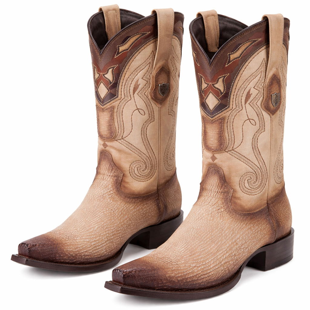 Men's Wild West Shark Skin Snip Toe Boots-New Designer Collection
