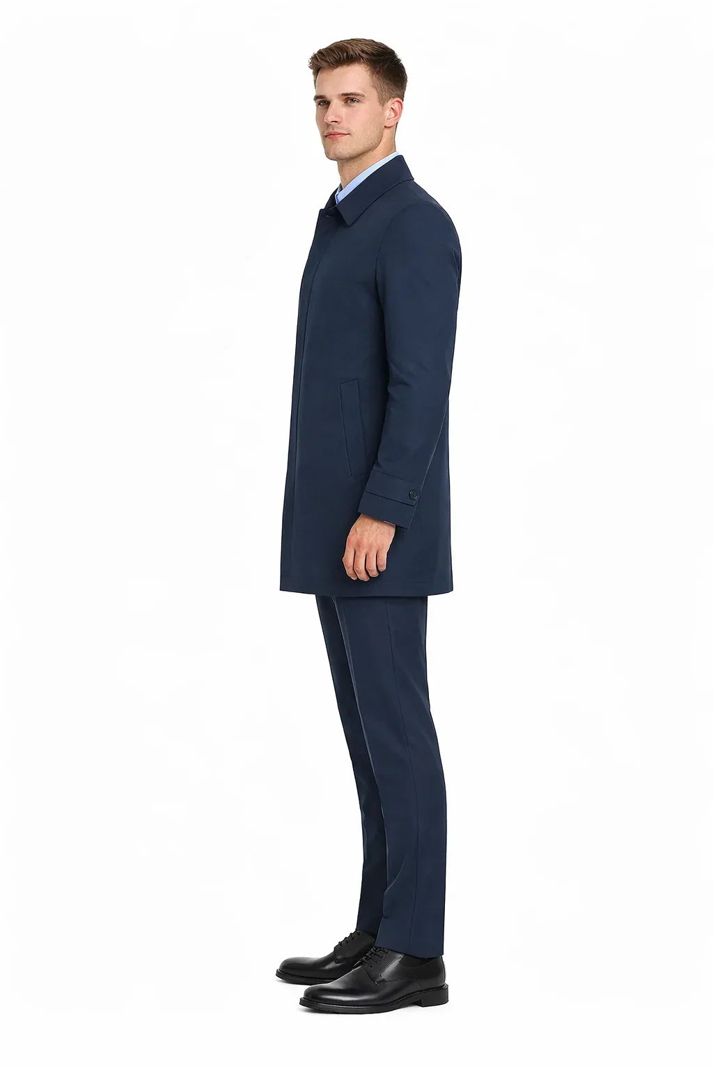 Nylon Raincoat with Removable Liner - Navy Blue-New Designer Collection