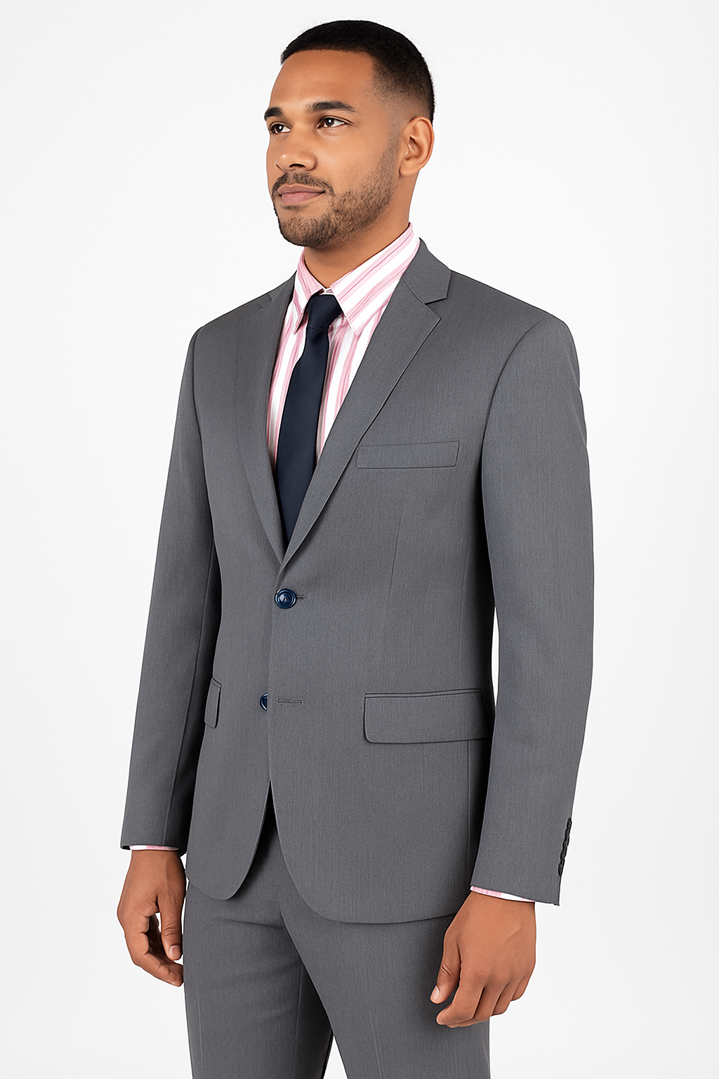 Ultra Slim Fit 2 Piece Suit Stretch Fabric in Solid Charcoal