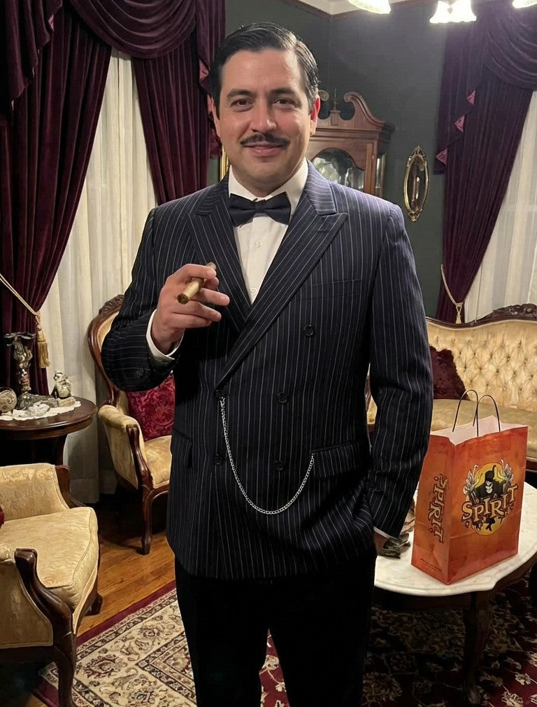 Men’s Black Pinstripe Blazer Gomez Addams Inspired Jacket – Vintage Double Breasted Formal Blazer, Classic Party Costume Wear, Elegant Evening