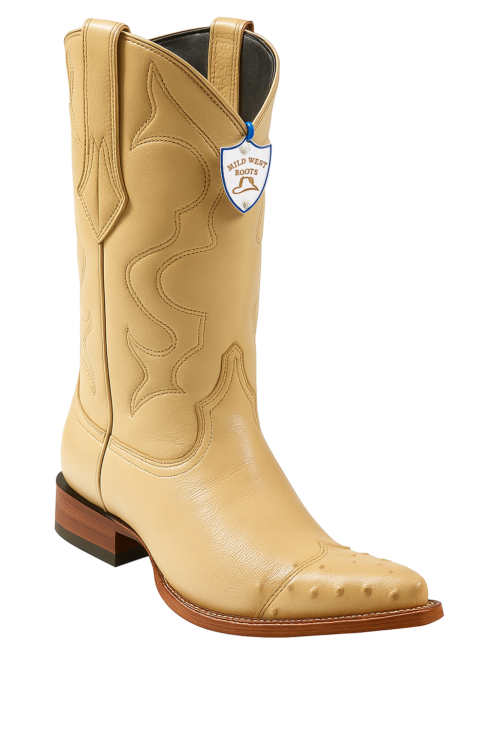 Men's Wild West Smooth Ostrich Skin 3X Toe Boots 29504-B