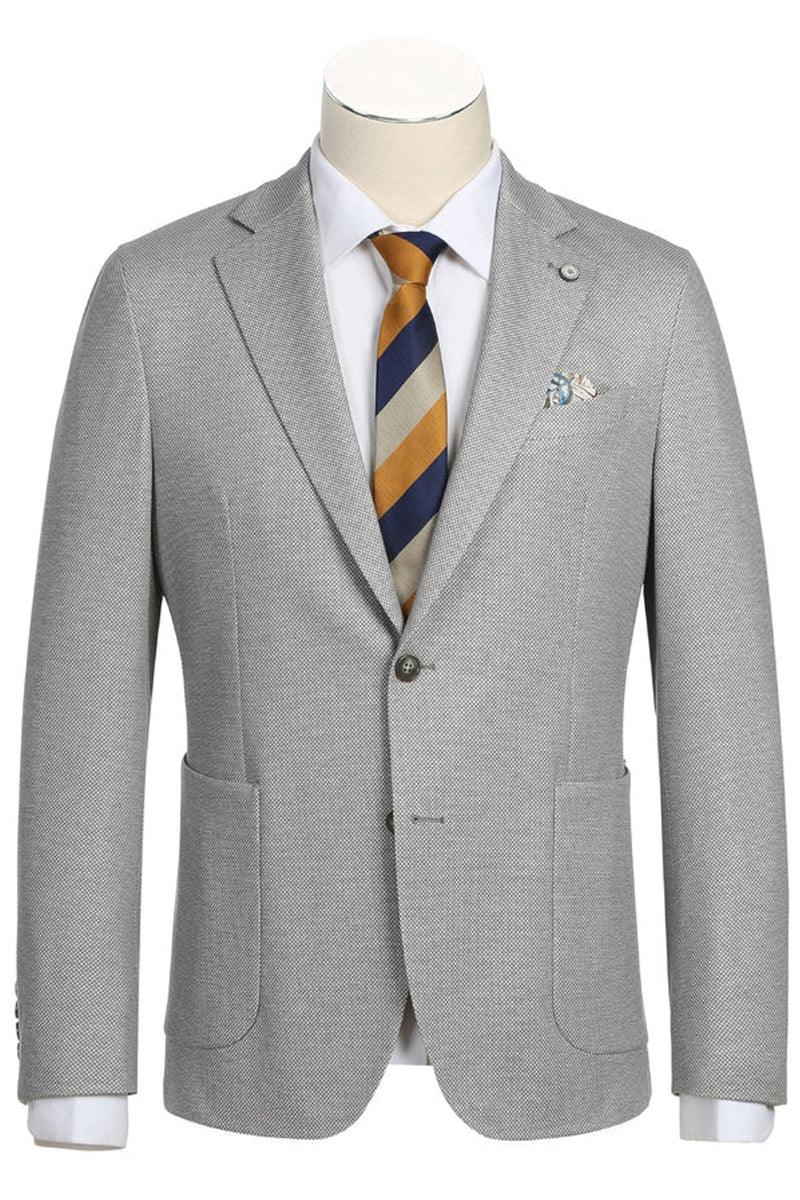 Pelago Half Canvas Grey Unconstructed Sport Coat with Patch Pockets