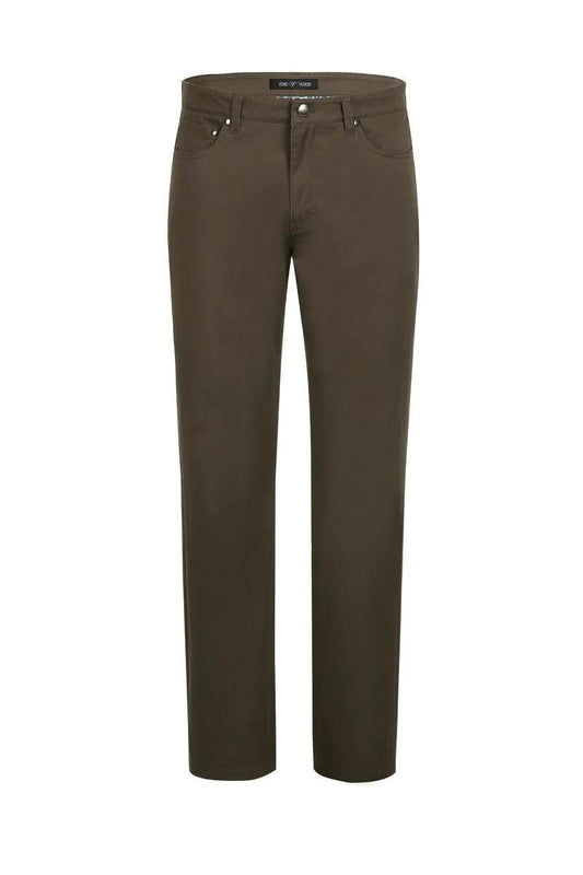 "Pelago Men's Brown Stretch Cotton Chino Dress Pants"