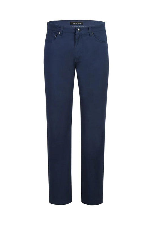 "Pelago Men's Stretch Chino Dress Pants with 5-Pocket Design - Blue"