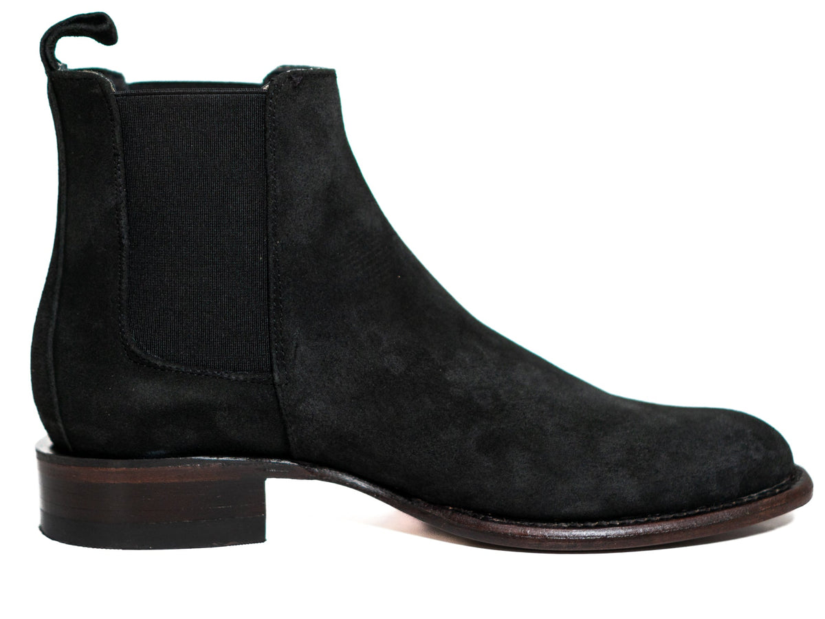 Los Altos Men's Toe Roper Boot Gamuza Black