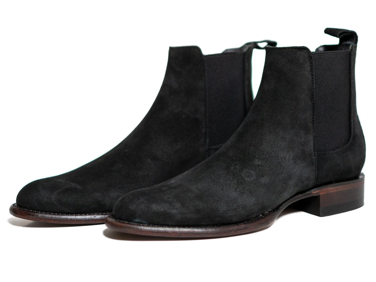 Los Altos Men's Toe Roper Boot Gamuza Black