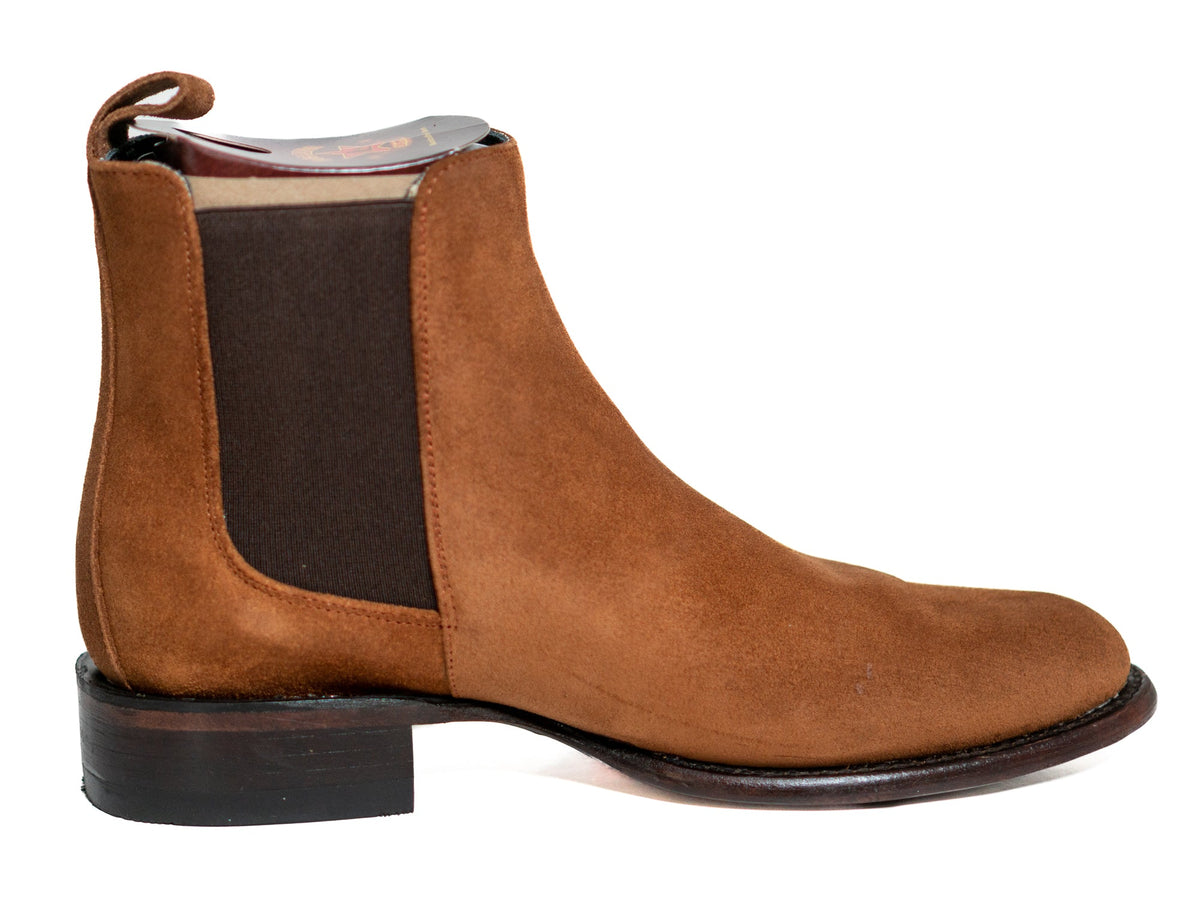 Los Altos Men's Toe Roper Boot Gamuza Cognac