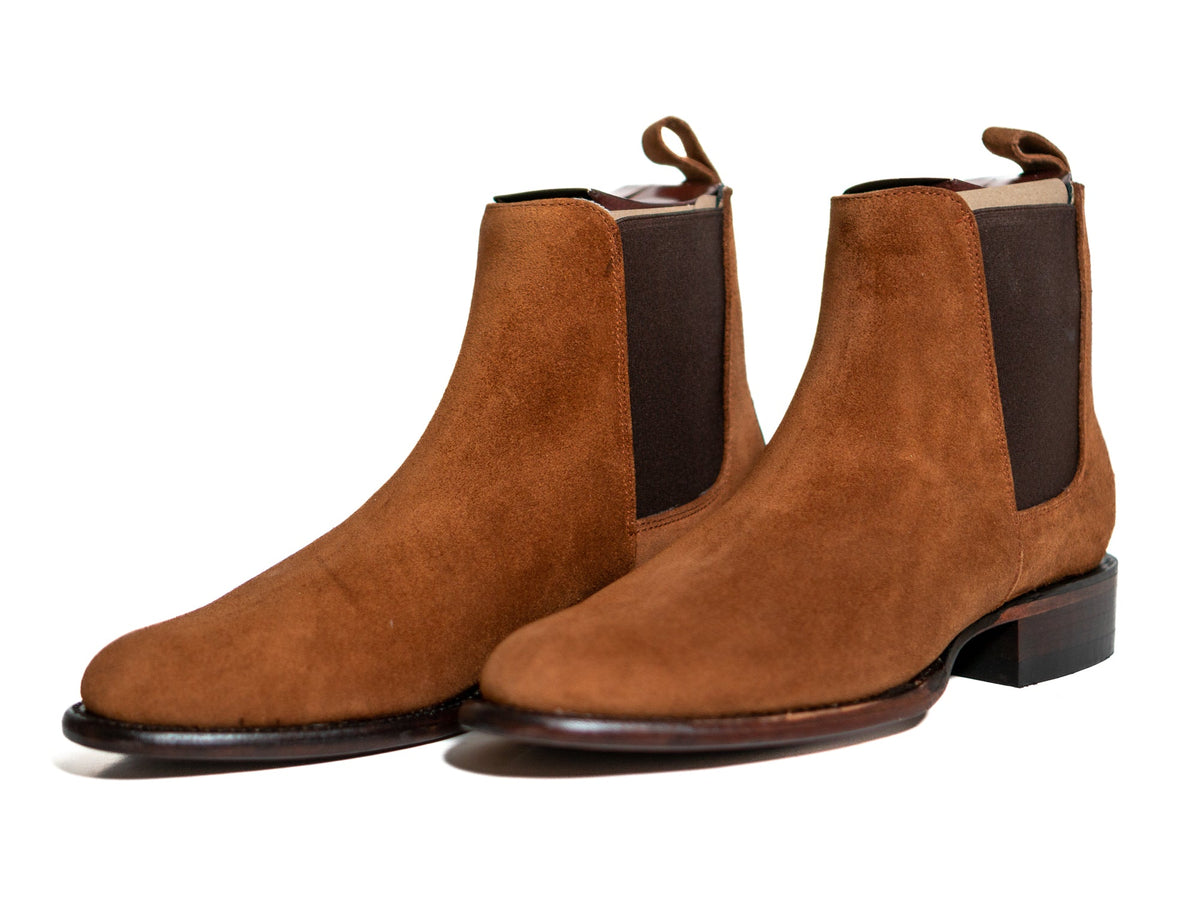 Los Altos Men's Toe Roper Boot Gamuza Cognac