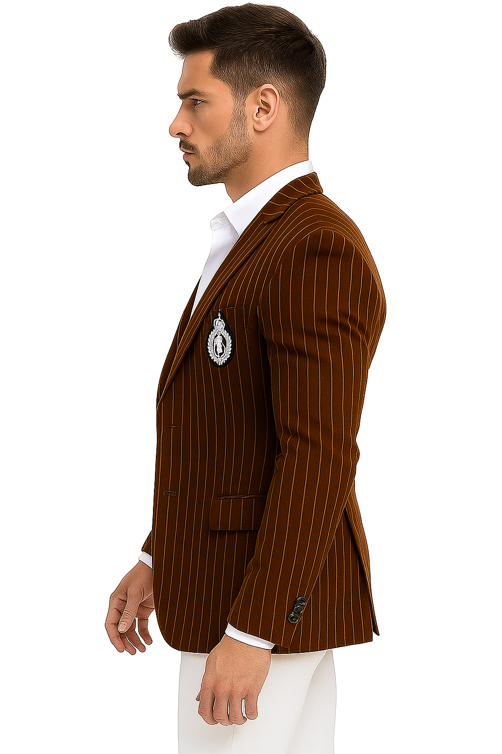 Royal Blue Pinstripe Blazer With White Pants - Suit Party Blazer - New Arrival
