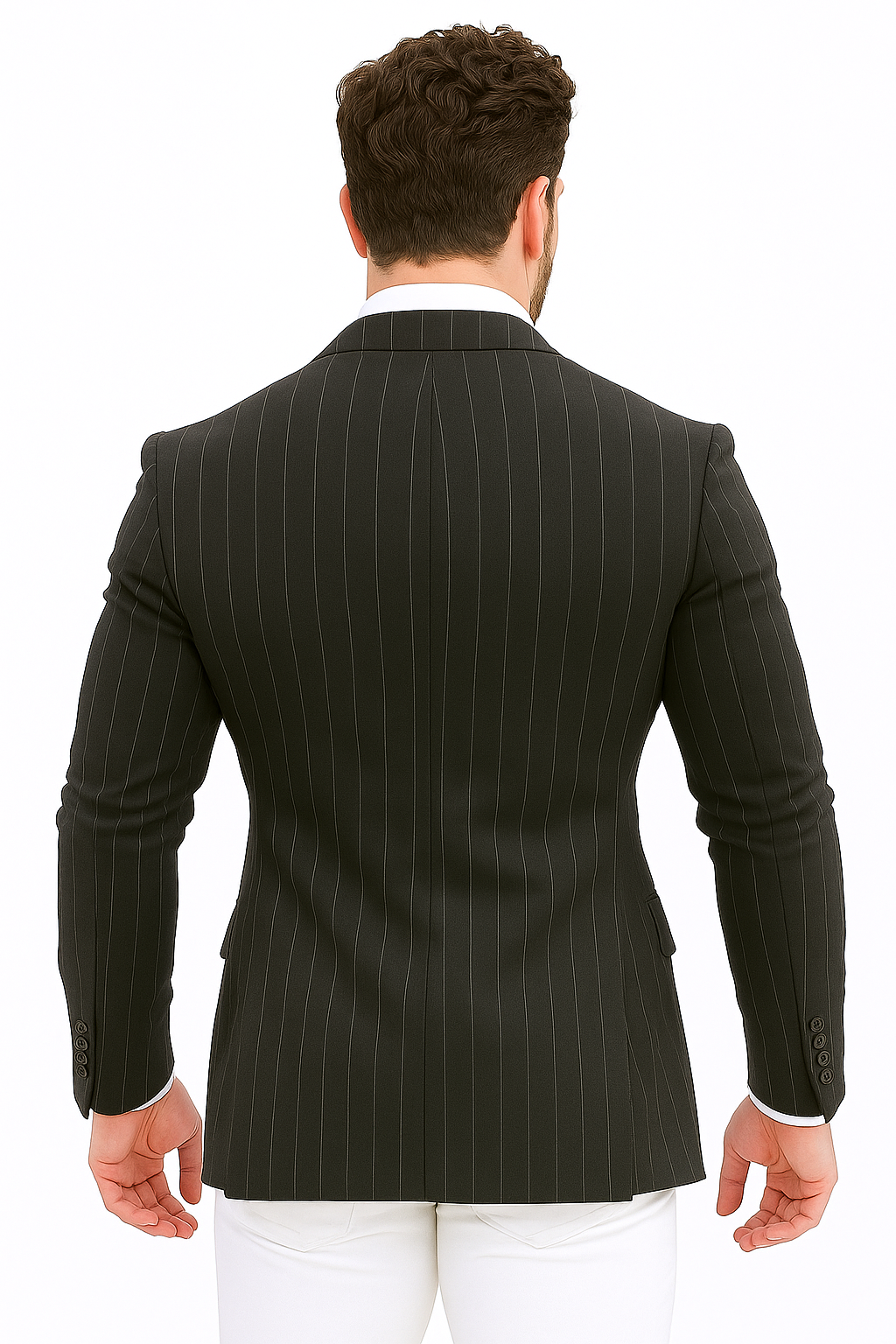 Royal Blue Pinstripe Blazer With White Pants - Suit Party Blazer - New Arrival