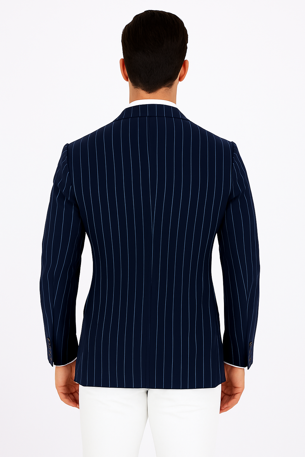 Royal Blue Pinstripe Blazer With White Pants - Suit Party Blazer - New Arrival