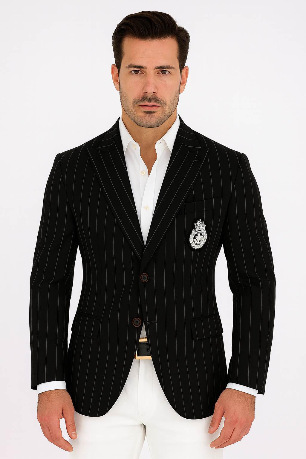 Royal Blue Pinstripe Blazer With White Pants - Suit Party Blazer - New Arrival