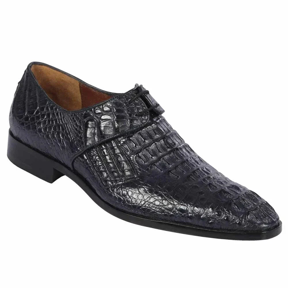Mens Navy Exotic Leather Loafers Genuine Crocodile & Calfskin Slip-Ons