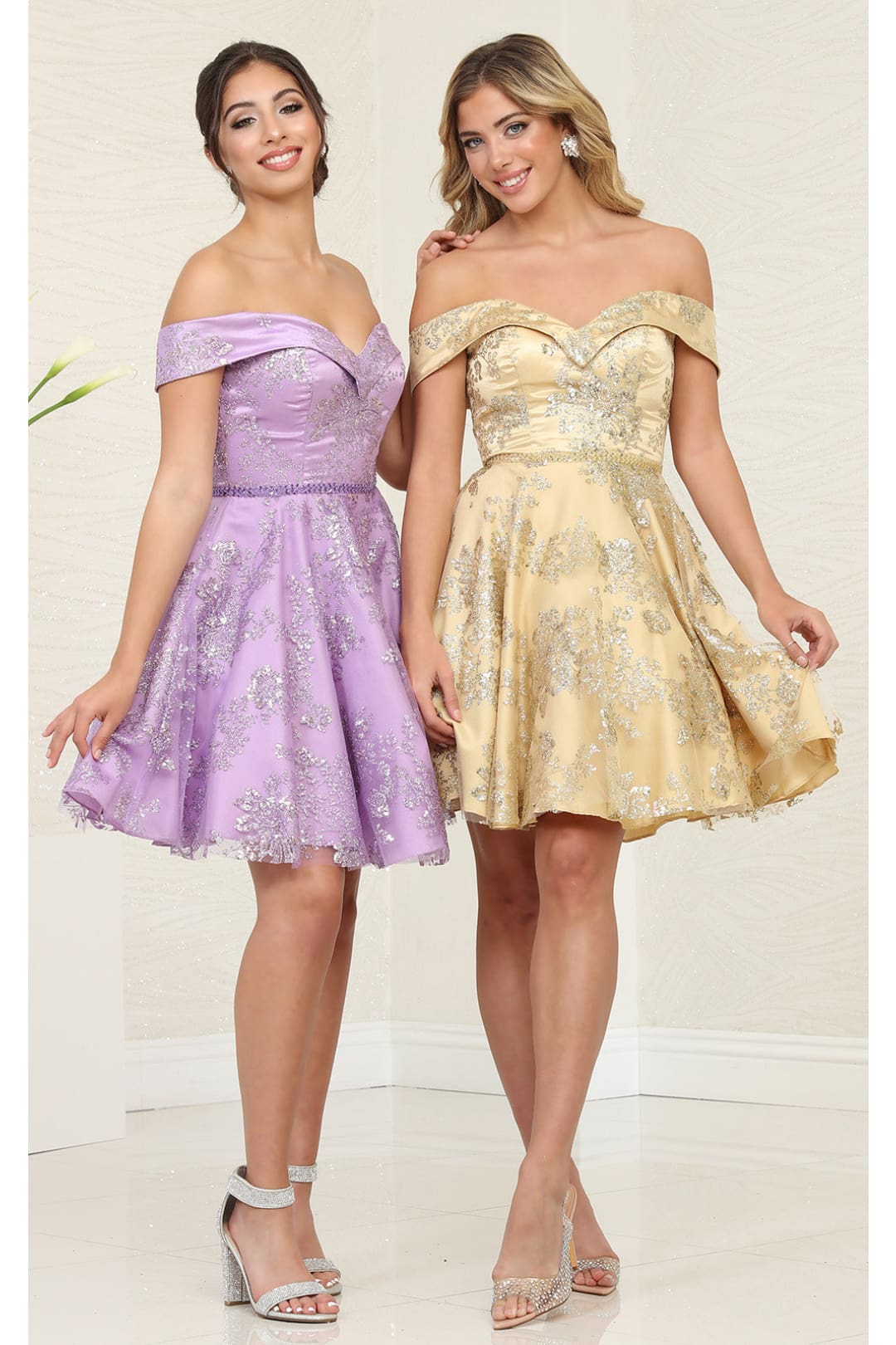 Quince Dama Dresses - Short Quinceanera Dresses in Color Lilac