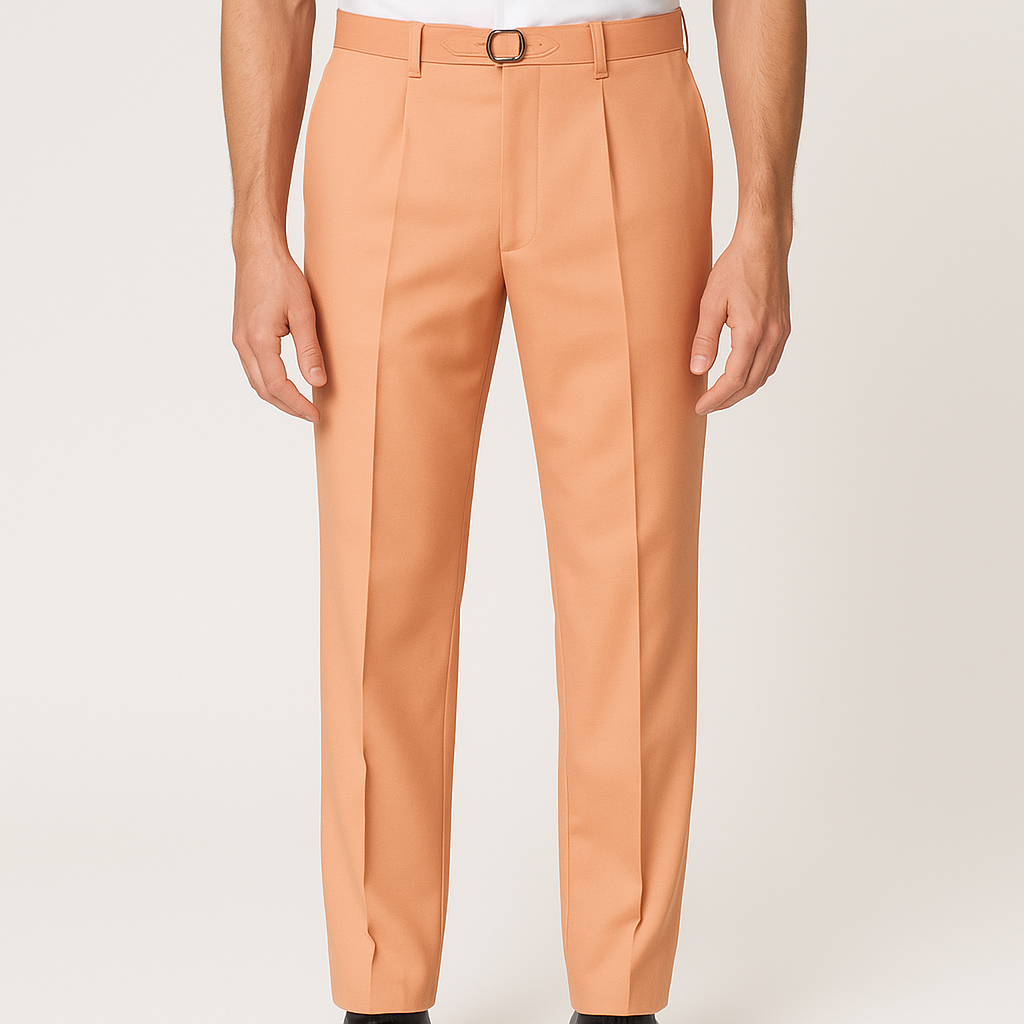 Tiglio Luxe Creamsicle Semi-Wide Leg Wool Marbella Dress Pants TL4013