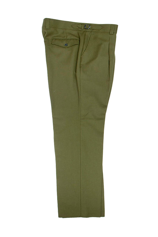 Tiglio Luxe Moss Green Semi-Wide Leg Wool Marbella Dress Pants TL8194