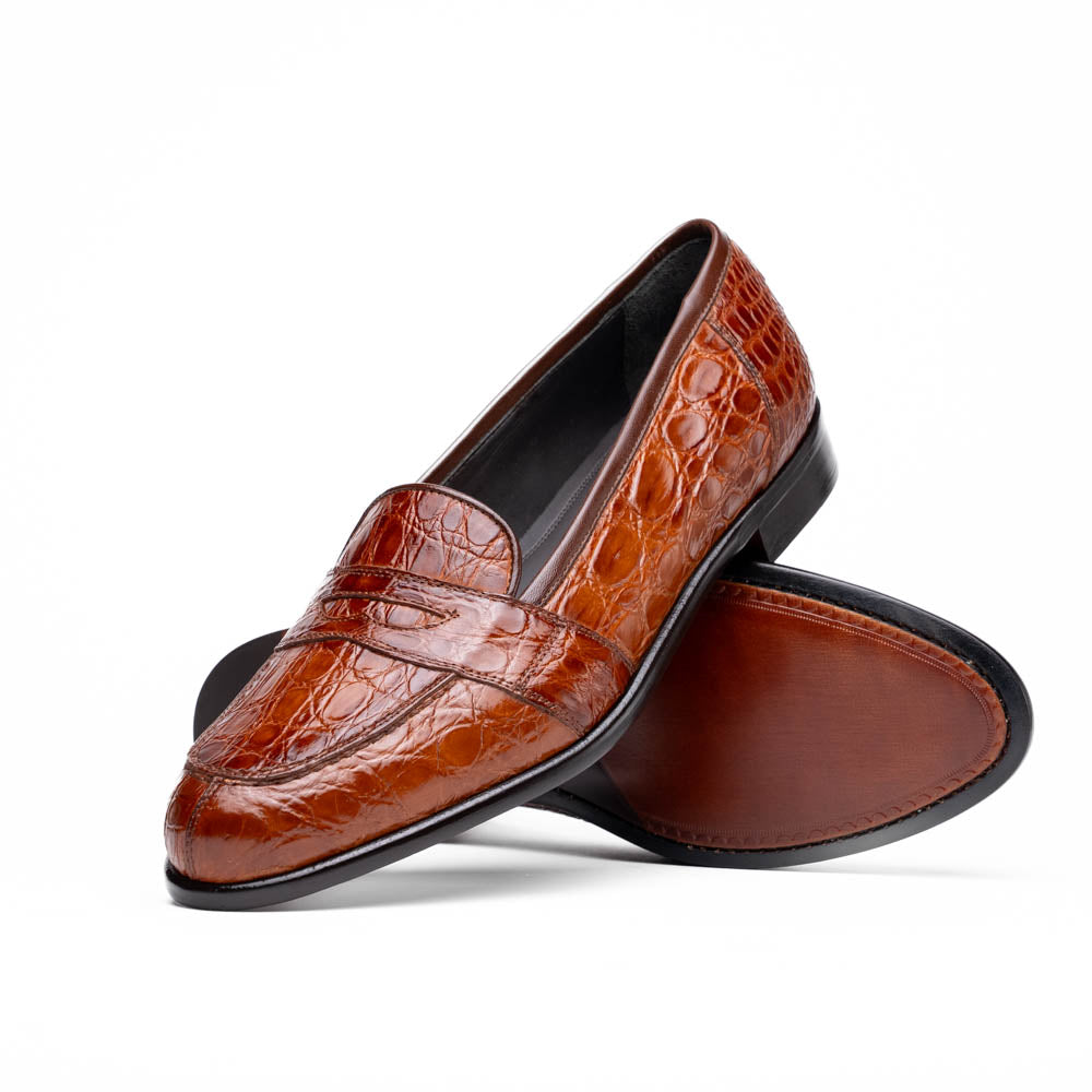 Zelli Tuscany Crocodile Slip-On Cognac (11-119-CGN)