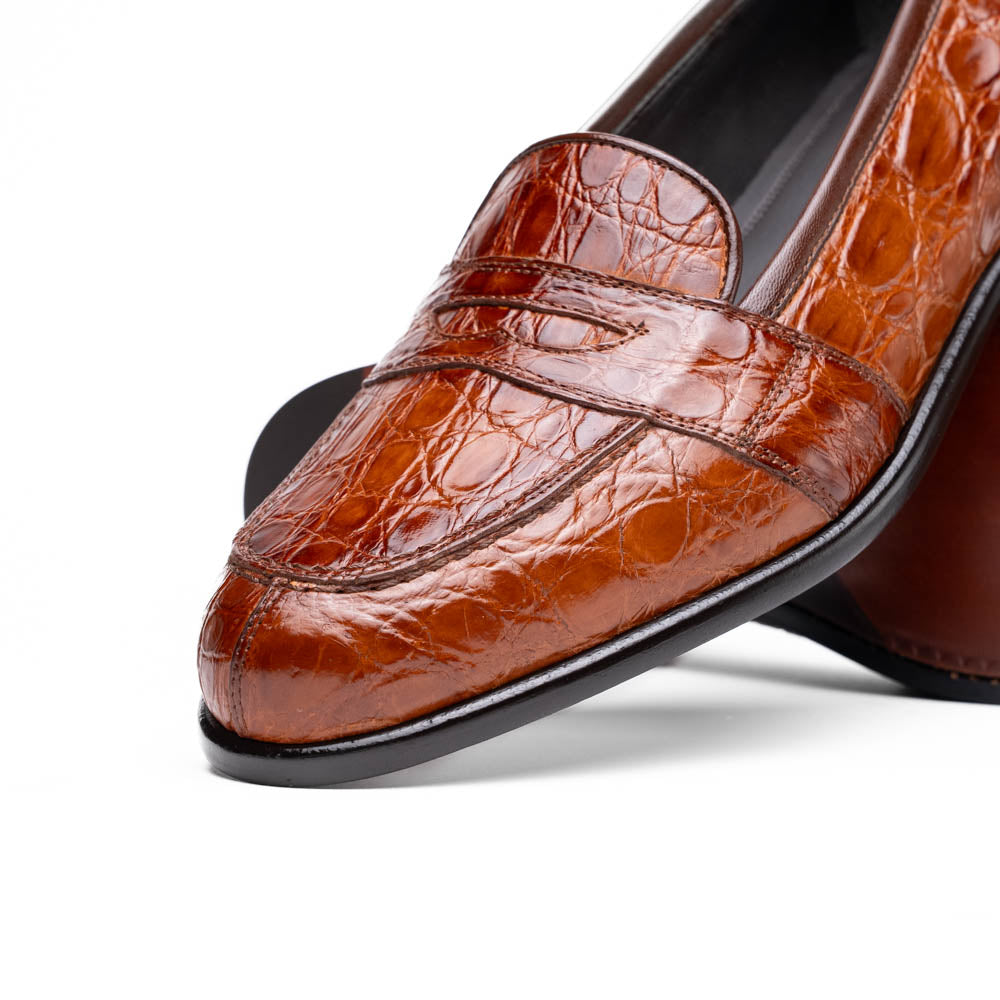 Zelli Tuscany Crocodile Slip-On Cognac (11-119-CGN)