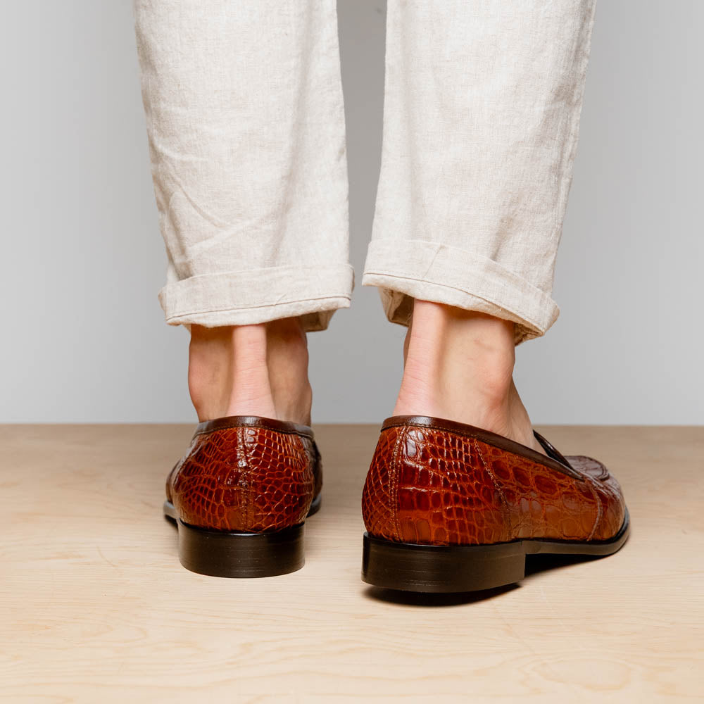 Zelli Tuscany Crocodile Slip-On Cognac (11-119-CGN)
